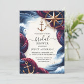 トノットボートシップ海軍ブルー航海のブライダルシャワー 招待状 (スタンド正面)