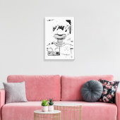 トノナミTOM 5 & SARA漫画スタイルバンパー キャンバスプリント (インサイチュ (リビング))