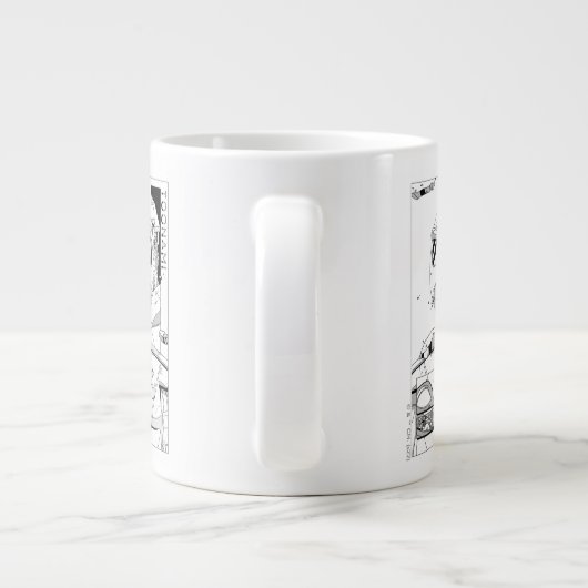 トノナミTOM 5 & SARA漫画スタイルバンパー ジャンボコーヒーマグカップ (裏面)