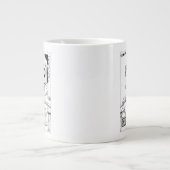 トノナミTOM 5 & SARA漫画スタイルバンパー ジャンボコーヒーマグカップ (正面)