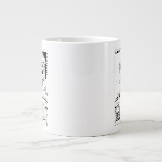 トノナミTOM 5 & SARA漫画スタイルバンパー ジャンボコーヒーマグカップ (正面)