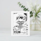 トノナミTOM 5 & SARA漫画スタイルバンパー ポストカード (スタンド正面)