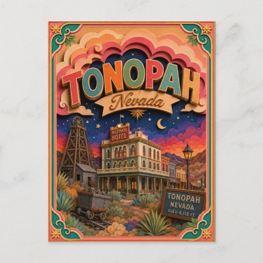 トノパ・ネバダ州 ペーパーアートグッズ ポストカード (正面)