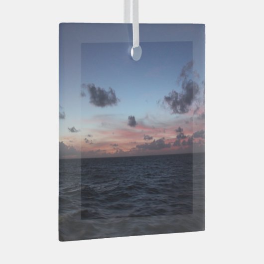 トバカリブのゴ近郊の風光明媚な夕日 ガラスオーナメント (正面右)