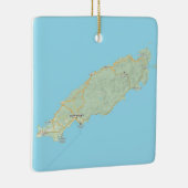トバゴアイランドの地図クリスマス セラミックオーナメント (右)