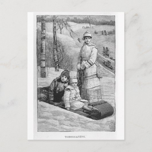 トバゴニングヴィンテージビクトリアンクリスマスグリーティング シーズンポストカード (正面)