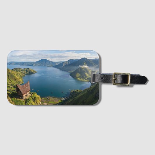 トバ湖 スマトラ島 インドネシア 火山 風景 ラゲッジタグ (正面横)