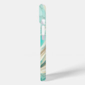 トパエレガントズブルー金ゴールドベインズマーブルモノグラムの Case-Mate iPhoneケース (裏面 / 左)