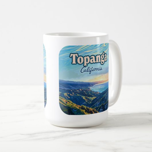 トパンガカリフォルニアキャニオンロサンゼルスヴィンテージ コーヒーマグカップ (正面右)