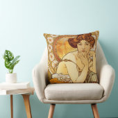 トパーズの宝石シリーズ、アルフォンス島のミュシャアールヌーボー クッション (椅子)