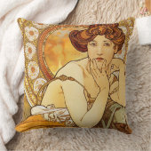 トパーズの宝石シリーズ、アルフォンス島のミュシャアールヌーボー クッション (ブランケット)