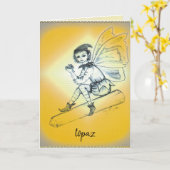 トパーズまたは11月の挨拶状 カード (黄色い花)