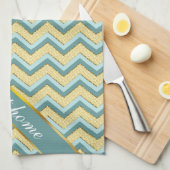 トパーズグリッターシェブロンパターン キッチンタオル (四つ折り)