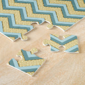 トパーズグリッターシェブロンパターン ジグソーパズル (側面)