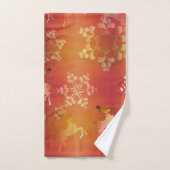 トパーズタオルとバラ金ゴールドのトナカイ バスタオルセット (ハンドタオル)