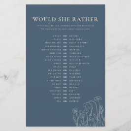 トパーズブルーのワイルドフラワーラインアート