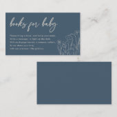 トパーズブルーワイルドフラワーラインアートブックベビー エンクロージャーカード (正面/裏面)