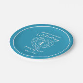 トパーズブルー記念日4年のパーティープレート ペーパープレート (アングル)