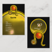 トパーズモノグラム明るい黄色のオレンジ 名刺 (正面/裏面)