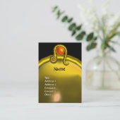 トパーズモノグラム明るい黄色のオレンジ 名刺 (スタンド正面)