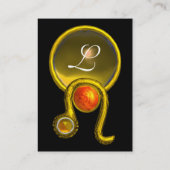 トパーズモノグラム明るい黄色のオレンジ 名刺 (裏面)