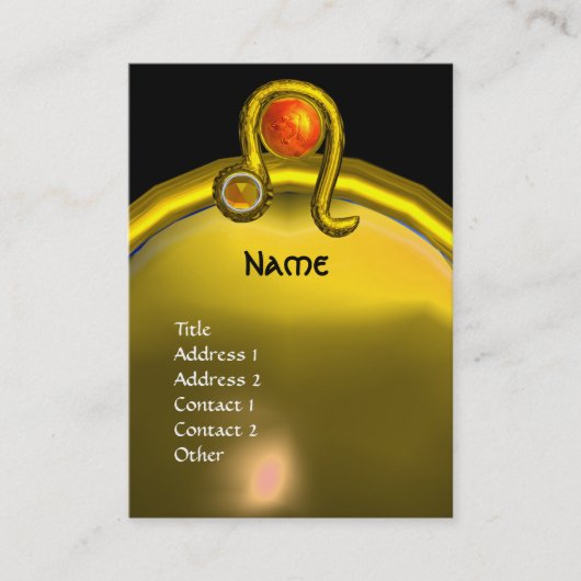 トパーズモノグラム明るい黄色のオレンジ 名刺 (正面)