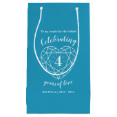 トパーズ記念日4年の愛の妻の抱き枕 スモールペーパーバッグ (正面)