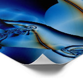 トパーズ |青と白のフラクタルアート ポスター (角)