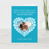 トパーズ 4周年 結婚記念日 兄弟 フォト カード (正面)