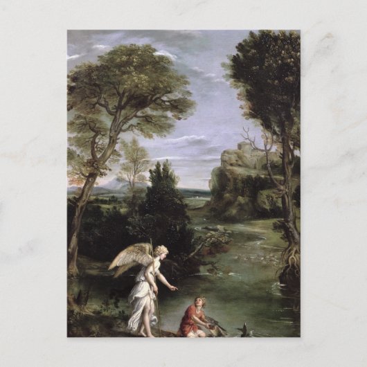 トビアスが魚を置く風景 ポストカード (正面)