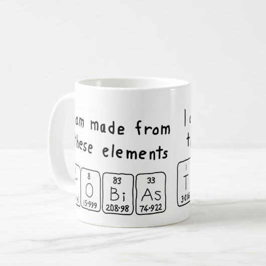 トビアスの周期表の名前のマグ コーヒーマグカップ (正面左)