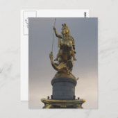 トビリシのリバティ広場にある聖ジョージ像 ポストカード (正面/裏面)