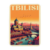 トビリシの首都グルジア、レトロの土産ギフト マグネット (縦)