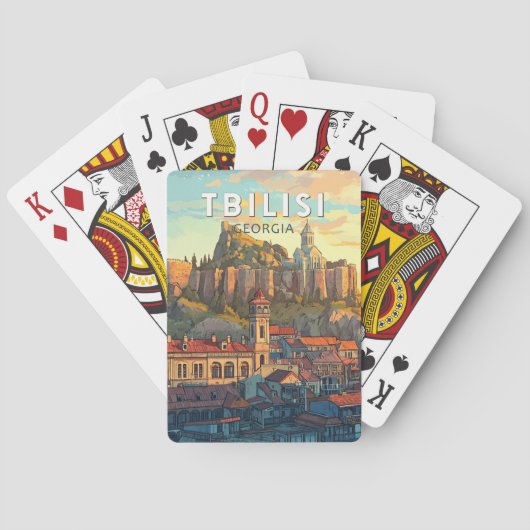 トビリシグルジアイラストレーショントラベルアートヴィンテージ トランプ (裏面)