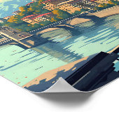 トビリシグルジアヴィンテージアートトラベルイラストレーション ポスター (角)