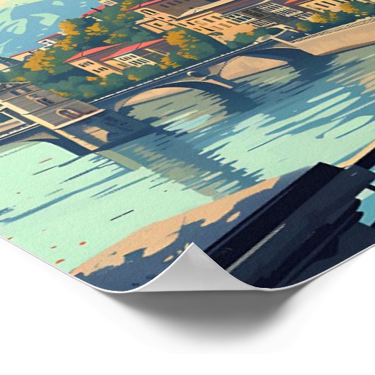 トビリシグルジアヴィンテージアートトラベルイラストレーション ポスター (角)