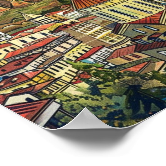 トビリシグルジアヴィンテージ有名トラベルプレイス ポスター (角)