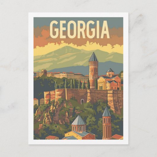 トビリシグルジアヴィンテージ有名トラベルプレイス ポストカード (正面)