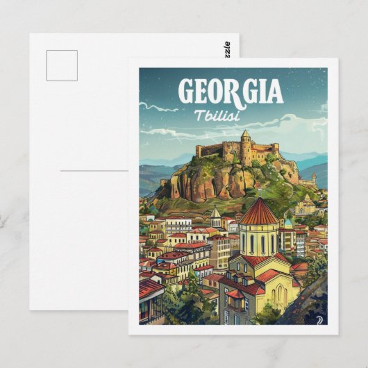 トビリシグルジアヴィンテージ有名トラベルプレイス ポストカード (正面/裏面)