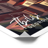 トビリシジョージアアートトラベルプレイスイラストレーション ポスター (角)