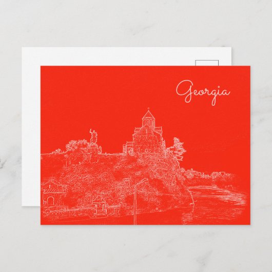 トビリシジョージアシティスケープアーキテクチャスケッチ ポストカード (正面/裏面)