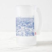 トビリシジョージアシティスケープ通りアーキテクチャ フロストグラスビールジョッキ (正面右)