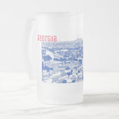 トビリシジョージアシティスケープ通りアーキテクチャ フロストグラスビールジョッキ (正面左)