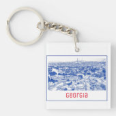 トビリシジョージアシティスケープ通り構造 キーホルダー (正面)