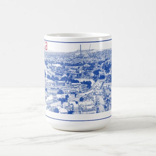 トビリシジョージアシティスケープ通り構造 コーヒーマグカップ (中央)