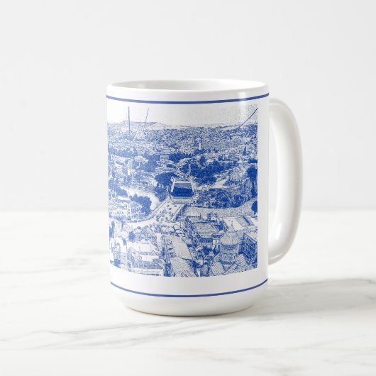 トビリシジョージアシティスケープ通り構造 コーヒーマグカップ (正面右)