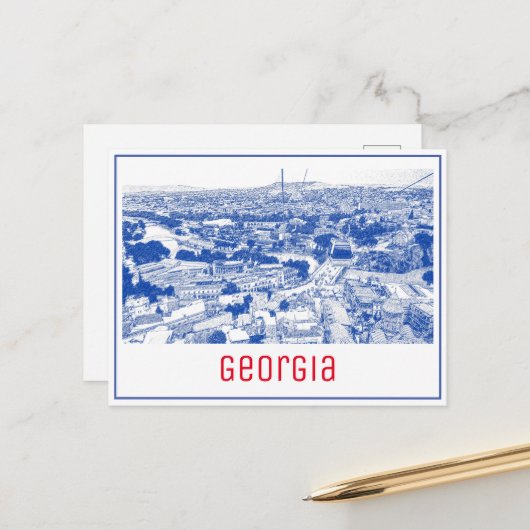 トビリシジョージアシティスケープ通り構造 ポストカード (正面/裏面インサイチュ)