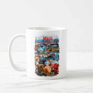 トビリシジョージアシティスケープ コーヒーマグカップ
