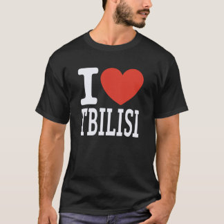 トビリシ市ハートグラフィックお土産旅行 Tシャツ