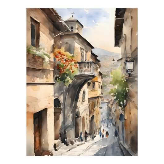トビリシ水彩画 フォトプリント            (正面)
